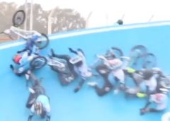 (Video) Tremenda caída de pilotos en el Iberoamericano de BMX en Rawson